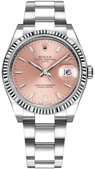 replique Montre Automatique Rolex Oyster Perpetual Date 34 Cadran Rose 115234