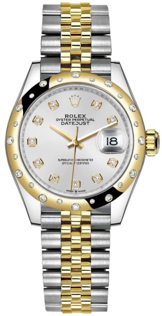 replique Montre Femme Rolex Datejust 31 Cadran Argenté Lunette Diamant 278343RBR