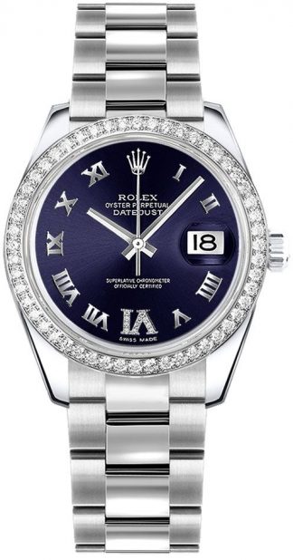 replique Montre Femme Rolex Datejust 31 Cadran Violet Or Blanc 178384