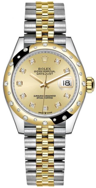 replique Montre Femme Rolex Datejust 31 Champagne Diamond Dial 278343RBR