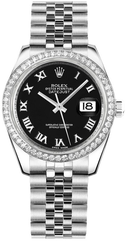 replique Montre Femme Rolex Datejust 31 Diamant Lunette Or Blanc 178384