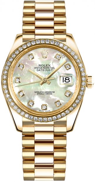 replique Montre Femme Rolex Datejust 31 Nacre Diamant Or 178288