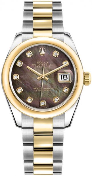 replique Montre Femme Rolex Datejust 31 Nacre Noire Diamant 178243