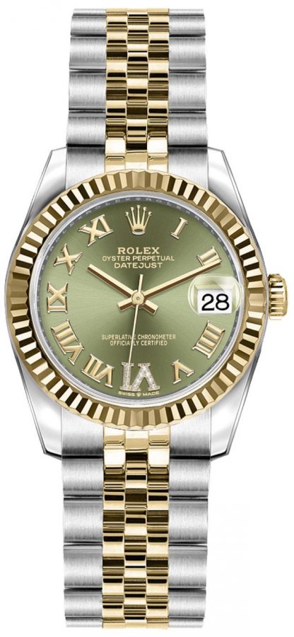 replique Montre Femme Rolex Datejust 31 Olive Green 278273