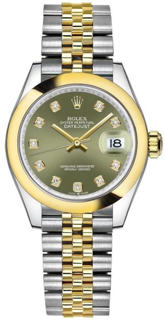 replique Montre Femme Rolex Datejust 31 Vert Olive Lunette Dôme 278243