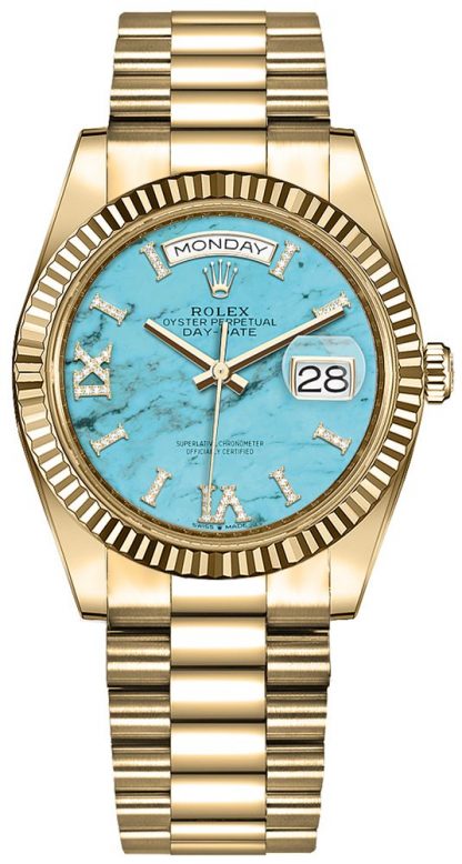 replique Montre Femme Rolex Day-Date 36 Cadran Turquoise 128238