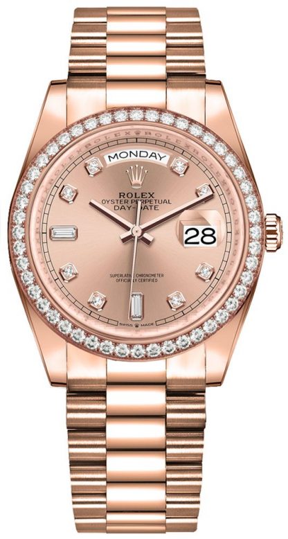 replique Montre Femme Rolex Day-Date 36 Diamond Bezel 128345RBR