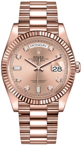 replique Montre Femme Rolex Day-Date 36 Everose Or 18 carats 128235