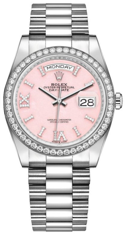 replique Montre Femme Rolex Day-Date 36 Opale Rose Diamant 128349RBR