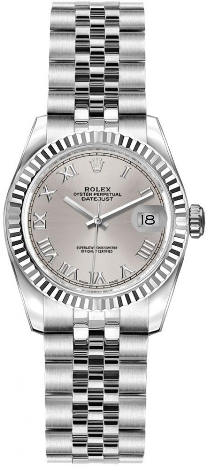 replique Montre Femme Rolex Lady-Datejust 26 Argent Cadran Chiffre Romain 179174