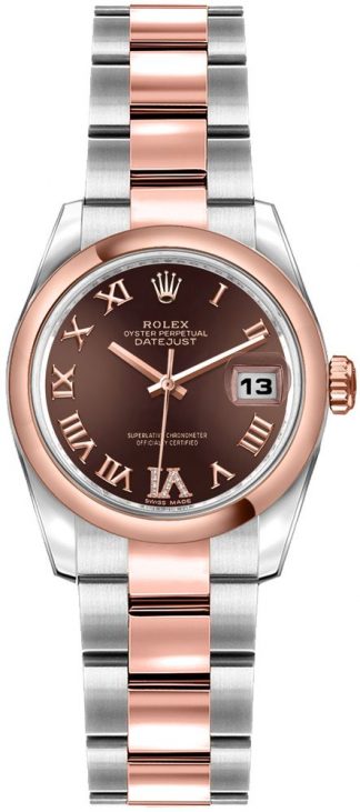 replique Montre Femme Rolex Lady-Datejust 26 Everose Or et Acier 179161