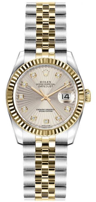 replique Montre Femme Rolex Lady-Datejust 26 Ivory Sunbeam Dial 179173