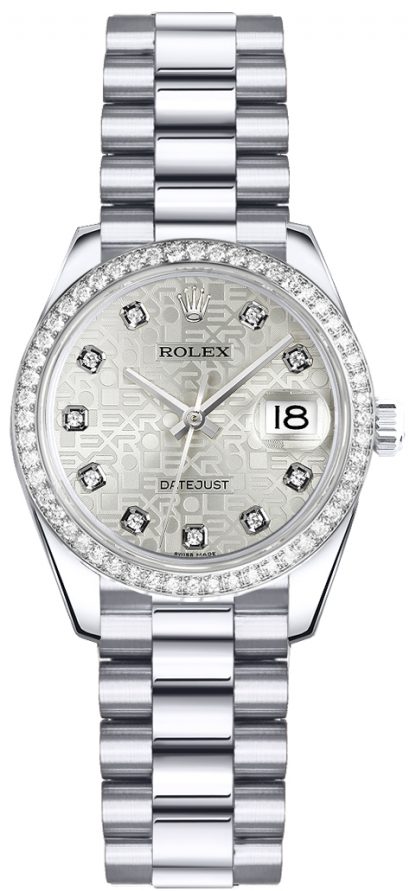 replique Montre Femme Rolex Lady-Datejust 26 Platine 179136