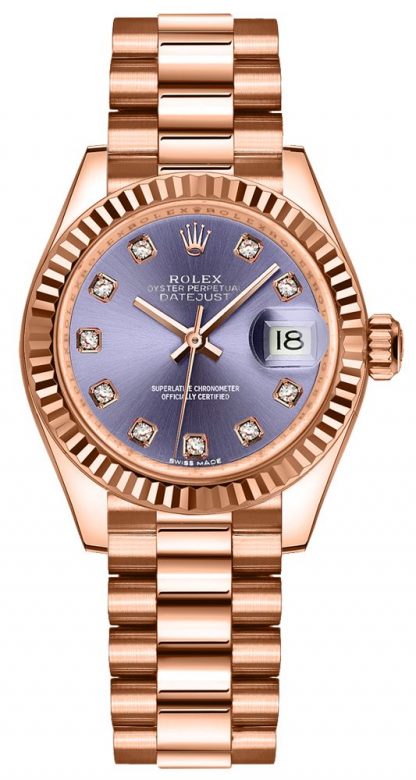 replique Montre Femme Rolex Lady-Datejust 28 Cadran Aubergine 279175