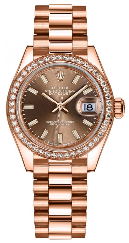 replique Montre Femme Rolex Lady-Datejust 28 Or Rose 279135RBR