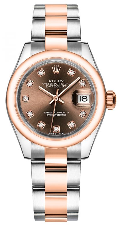 replique Montre Femme Rolex Lady-Datejust 28 Or Rose & Acier 279161