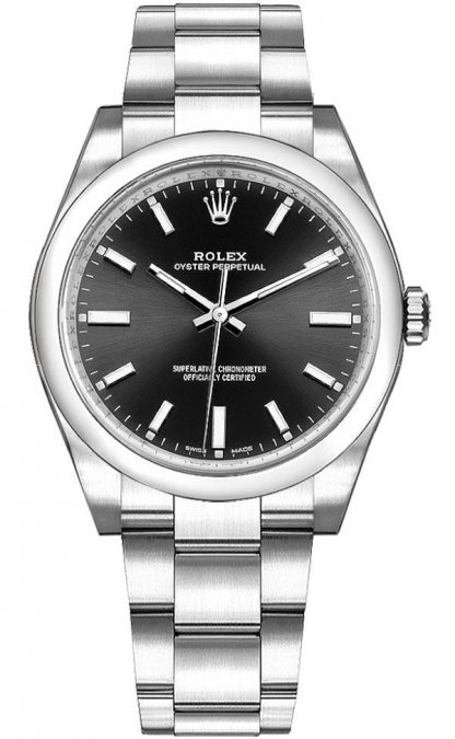 replique Montre Femme Rolex Oyster Perpetual 34 Cadran Noir 114200