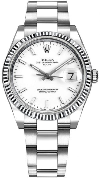 replique Montre Femme Rolex Oyster Perpetual Date 34 Cadran Blanc 115234