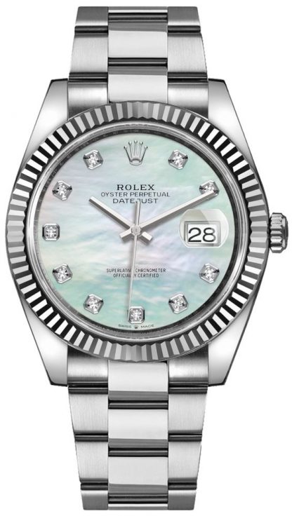 replique Montre Homme Rolex Datejust 41 Nacre Cadran Diamant 126334