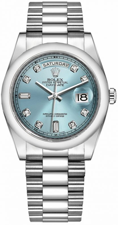 replique Montre Homme Rolex Day-Date 36 Ice Blue Diamond Platine 118206