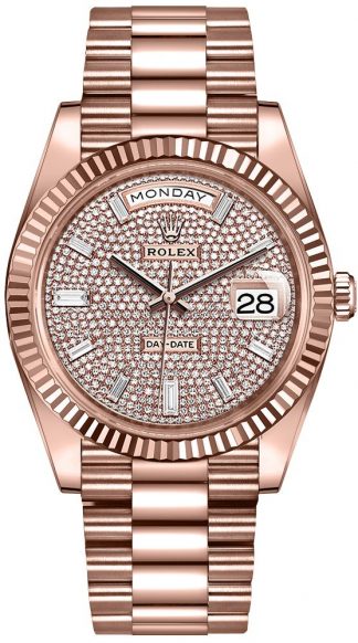 replique Montre Homme Rolex Day-Date 40 Diamond Paved Dial 228235