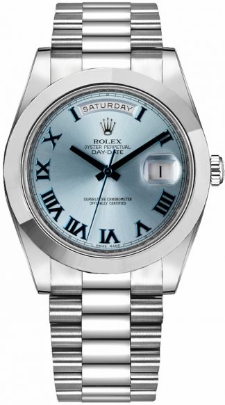 replique Montre Homme Rolex Day-Date 41 Ice Blue Dial Platine 218206