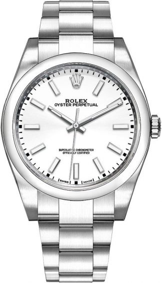 replique Montre Homme Rolex Oyster Perpetual 39 Cadran Blanc 114300