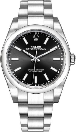 replique Montre Homme Rolex Oyster Perpetual 39 Cadran Noir 114300