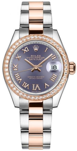 replique Montre Rolex Datejust 31 Aubergine Dial Two Tone pour femme 278381RBR