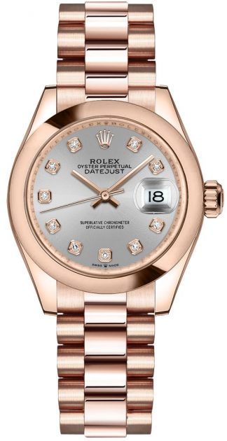 replique Montre Rolex Datejust 31 Solid 18k Everose Gold pour femme 278245