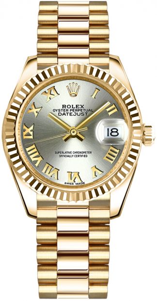 replique Montre Rolex Datejust 31 automatique en or jaune massif 18 carats 178278