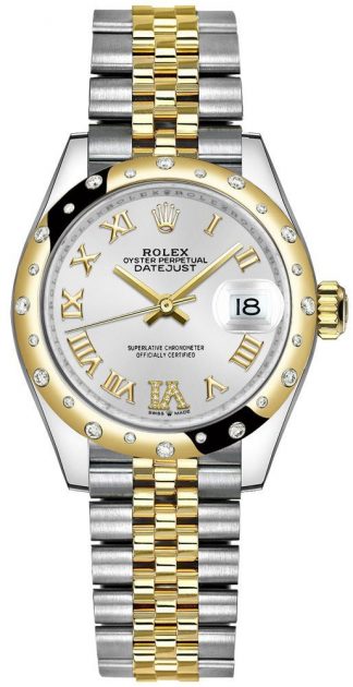 replique Montre Rolex Datejust 31 cadran argenté deux tons pour femme 278343RBR