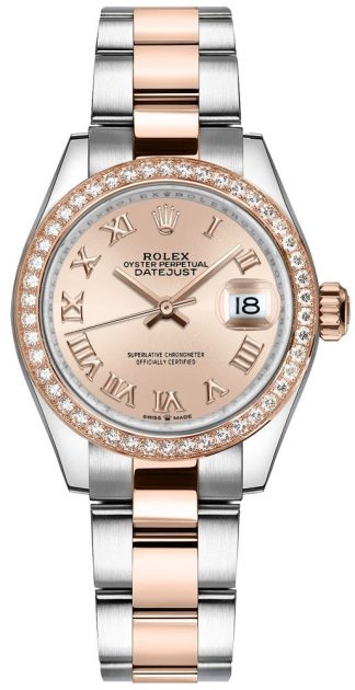 replique Montre Rolex Datejust 31 cadran rose deux tons pour femme 278381RBR