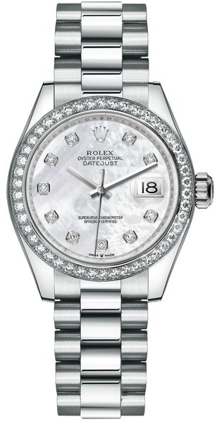 replique Montre Rolex Datejust 31 en or blanc 278289RBR