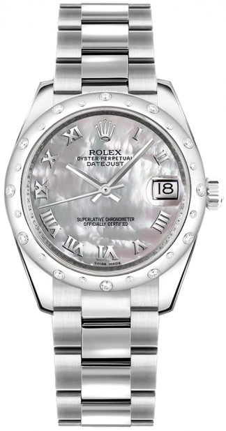 replique Montre Rolex Datejust 31 en or blanc massif 18 carats et acier inoxydable 178344