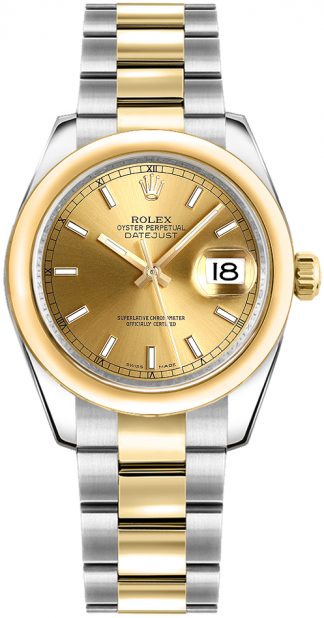 replique Montre Rolex Datejust 31 en or jaune et acier 178243