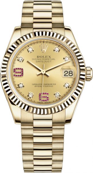 replique Montre Rolex Datejust 31 en or massif 178278