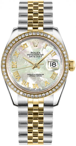 replique Montre Rolex Datejust 31 nacre diamant or et acier 178383