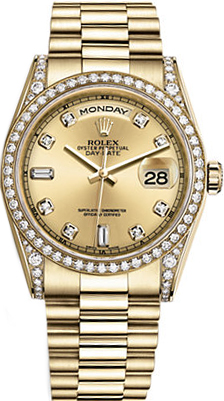 replique Montre Rolex Day-Date 36 Champagne Diamond 118388