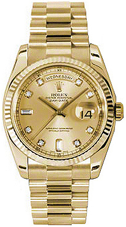 replique Montre Rolex Day-Date 36 Champagne Diamond Gold 118238