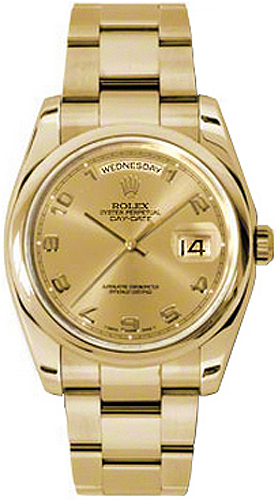 replique Montre Rolex Day-Date 36 Gold Bezel 118208