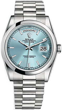 replique Montre Rolex Day-Date 36 Ice Blue Dial 118206