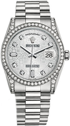 replique Montre Rolex Day-Date 36 Luxury en or blanc 118389