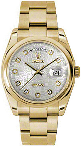 replique Montre Rolex Day-Date 36 Silver Diamond Jubilee 118208