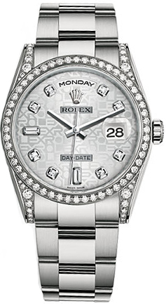 replique Montre Rolex Day-Date 36 Silver Jubilee Diamond Gold 118389