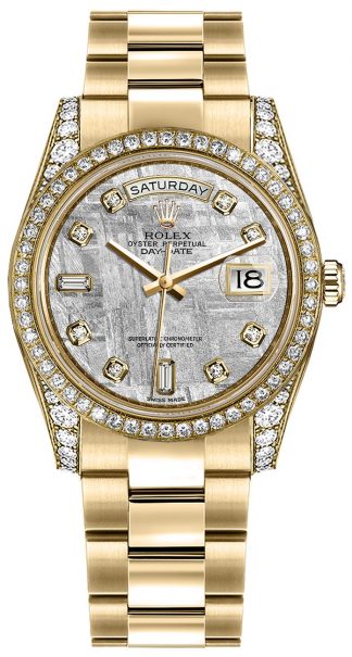 replique Montre Rolex Day-Date 36 diamants en or jaune 118388