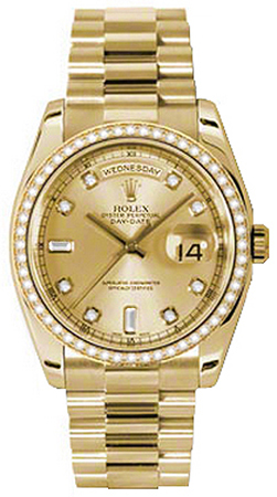 replique Montre Rolex Day-Date 36 diamants en or massif 118348