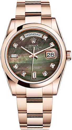 replique Montre Rolex Day-Date 36 en nacre noire 118205