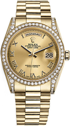 replique Montre Rolex Day-Date 36 en or jaune 118388