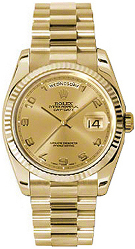 replique Montre Rolex Day-Date 36 en or jaune 18 carats 118238